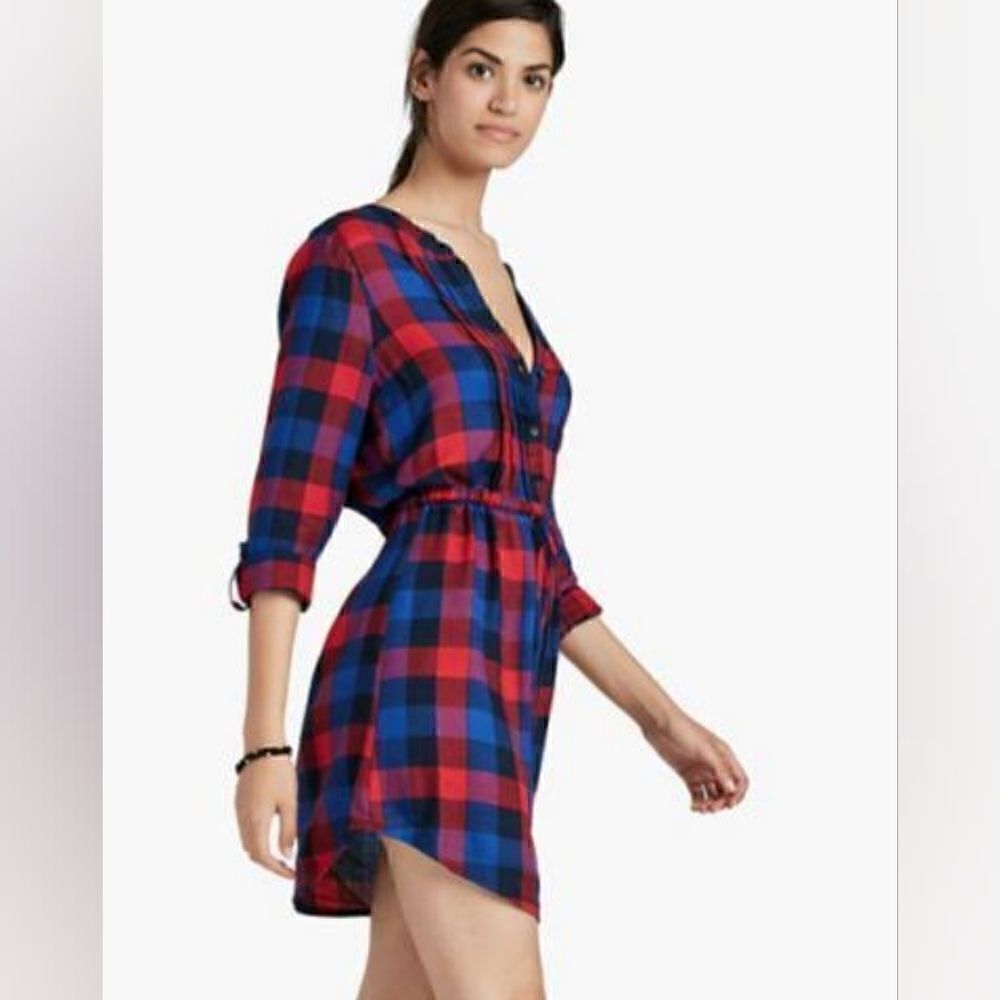 Lucky brand plaid shirt dress